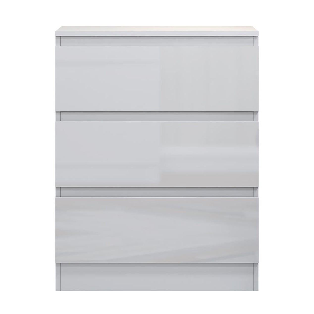 FWStyle Carlton 3 Drawer Chest Of Drawers - White Gloss Front