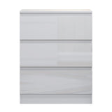 FWStyle Carlton 3 Drawer Chest Of Drawers - White Gloss Front