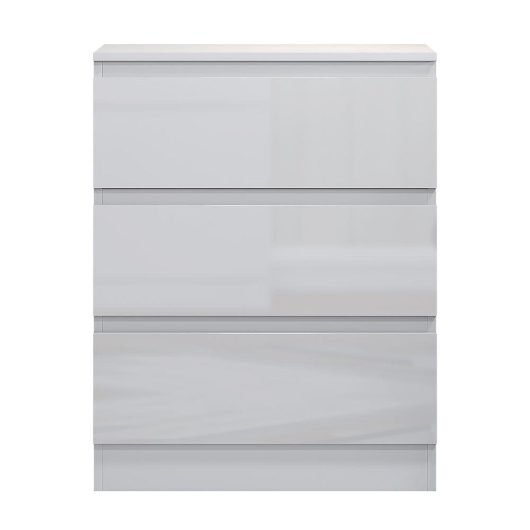 FWStyle Carlton 3 Drawer Chest Of Drawers - White Gloss Front