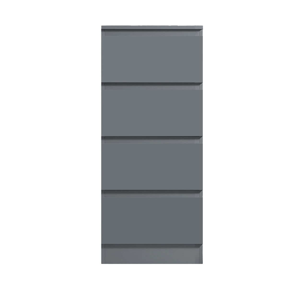 FWStyle Carlton 4 Drawer Slim Tallboy Chest of Drawers Matt Dark Grey