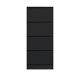 FWStyle Carlton 4 Drawer Slim Tallboy Chest of Drawers Matt Black