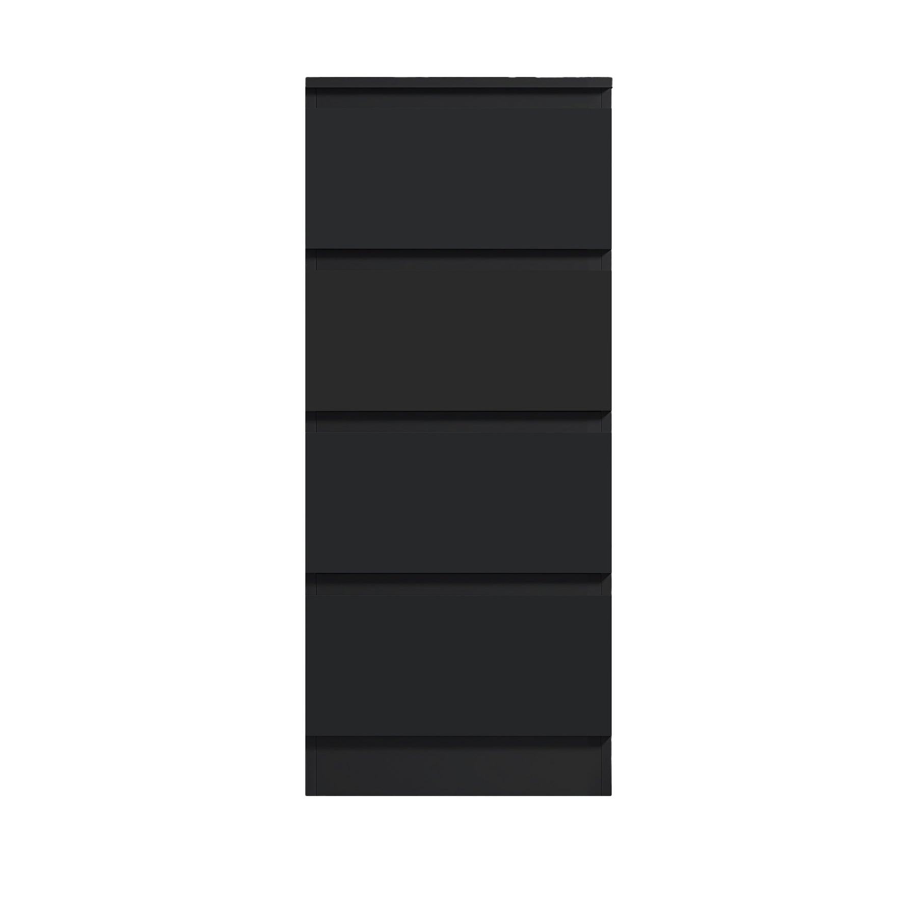 FWStyle Carlton 4 Drawer Slim Tallboy Chest of Drawers Matt Black