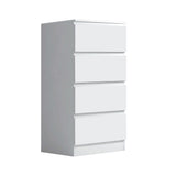 FWStyle Carlton 4 Drawer Slim Tallboy Chest of Drawers Matt White