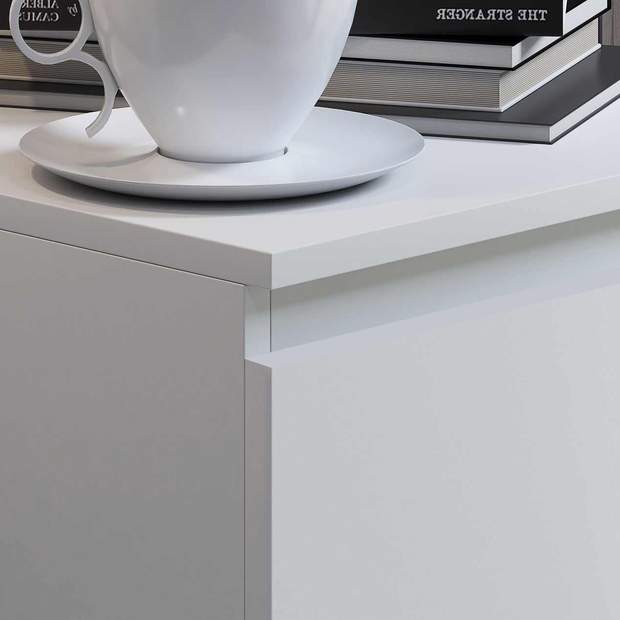 FWStyle Carlton 4 Drawer Slim Tallboy Chest of Drawers Matt White