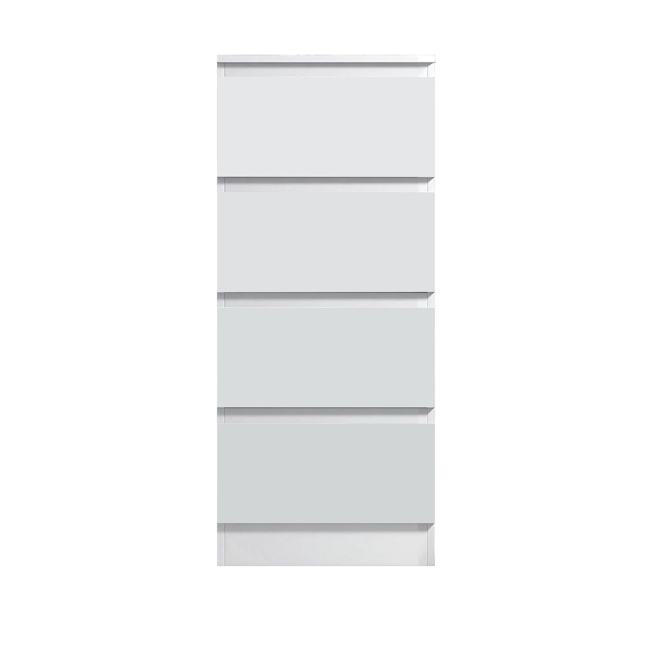 FWStyle Carlton 4 Drawer Slim Tallboy Chest of Drawers Matt White