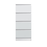 FWStyle Carlton 4 Drawer Slim Tallboy Chest of Drawers Matt White