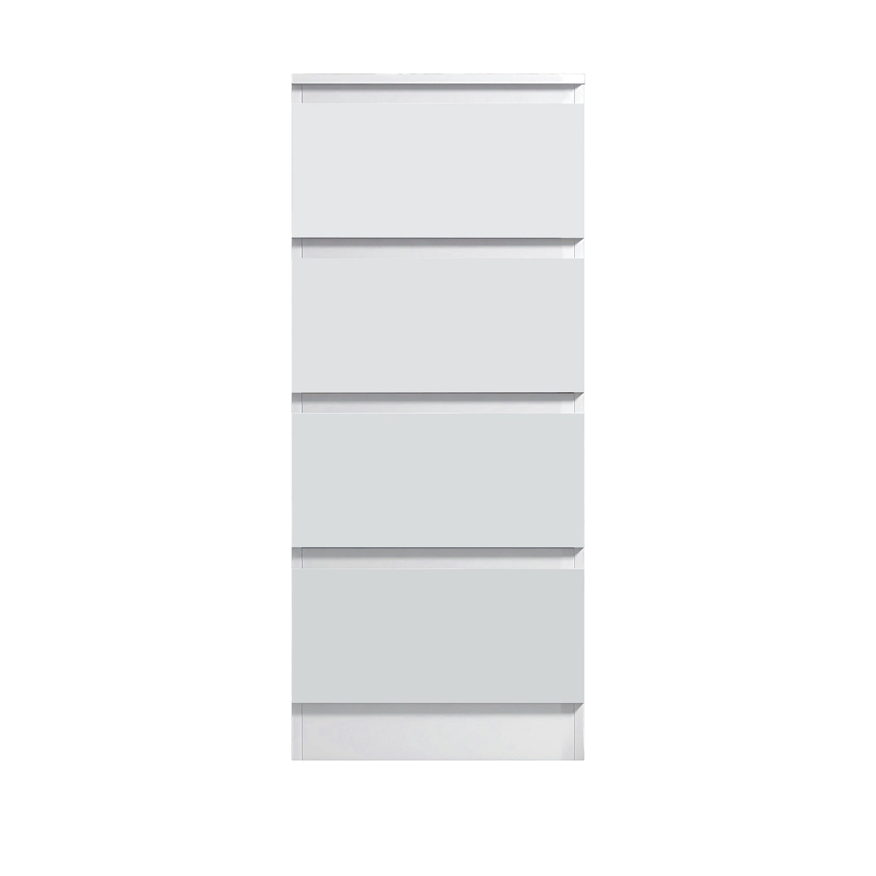 FWStyle Carlton 4 Drawer Slim Tallboy Chest of Drawers Matt White