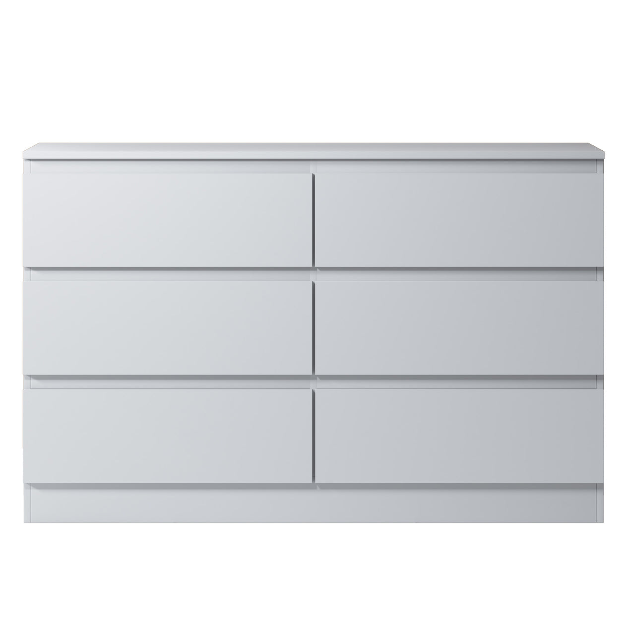 FWStyle Carlton 6 Drawer Wide 3+3 Chest Of Drawers - Matt White