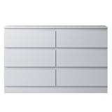 FWStyle Carlton 6 Drawer Wide 3+3 Chest Of Drawers - Matt White