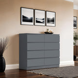 FWStyle Carlton 8 Drawer Wide 4+4 Chest of Drawers - Matt Dark Grey
