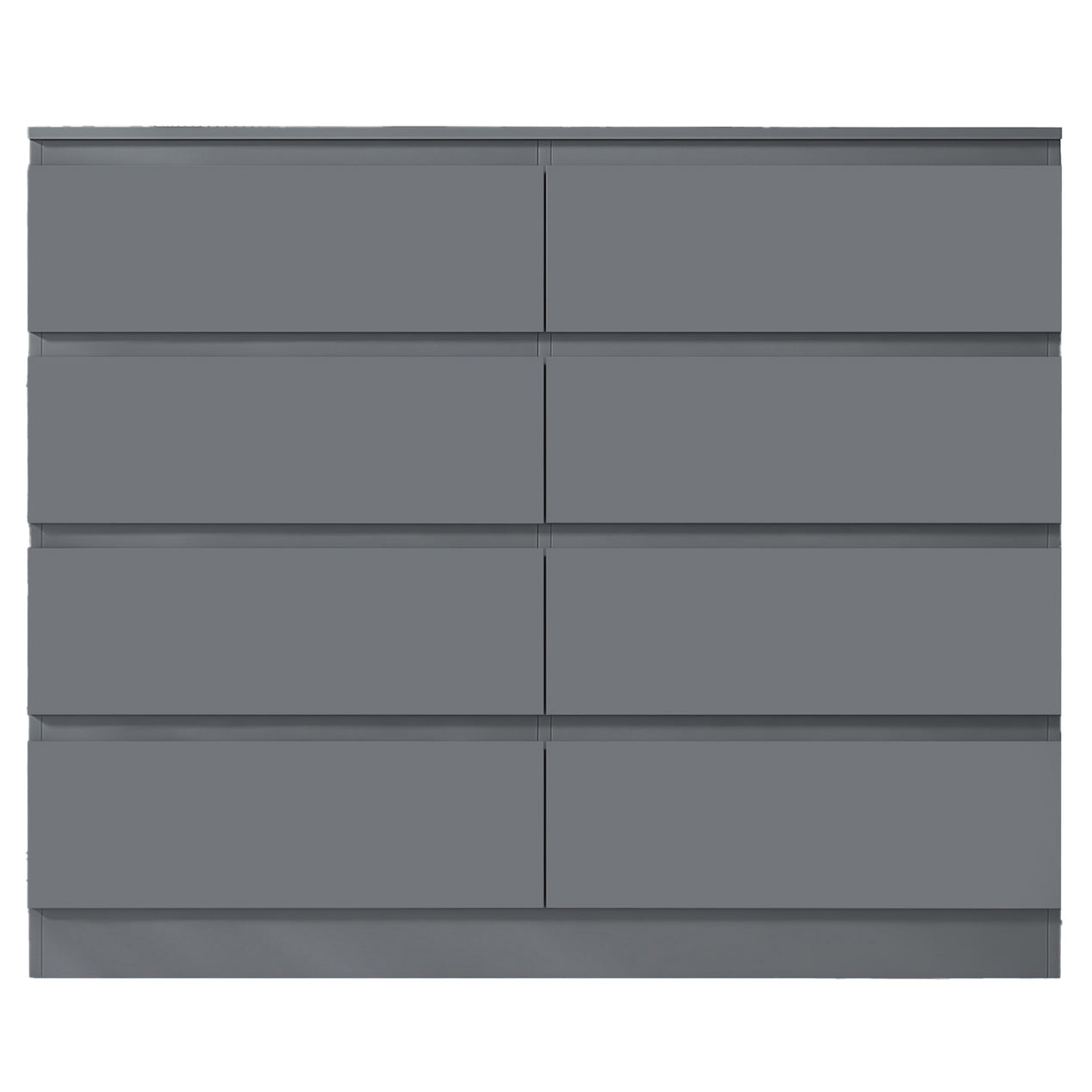 FWStyle Carlton 8 Drawer Wide 4+4 Chest of Drawers - Matt Dark Grey