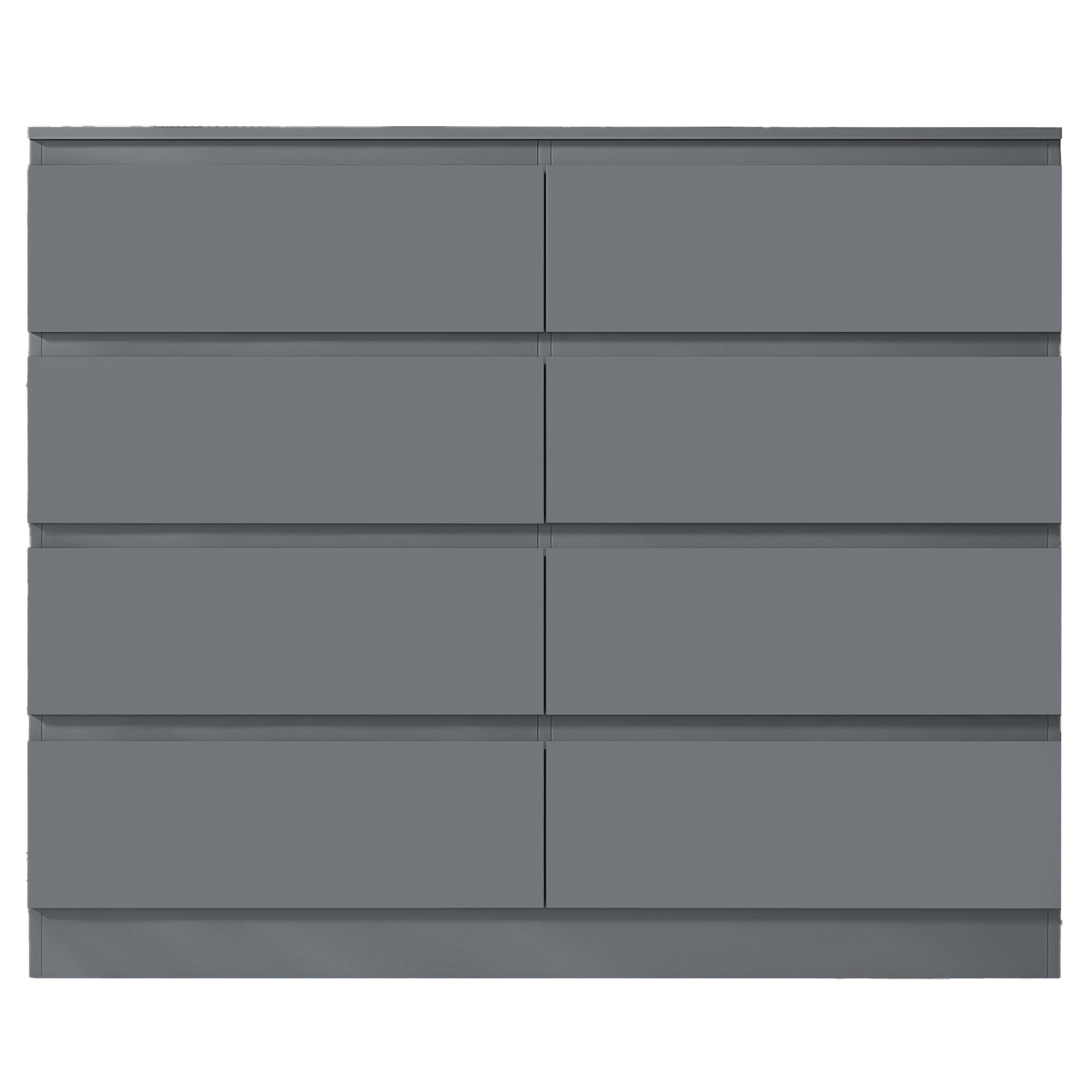 FWStyle Carlton 8 Drawer Wide 4+4 Chest of Drawers - Matt Dark Grey