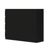 FWStyle Carlton 8 Drawer Wide 4+4 Chest Of Drawers - Matt Black