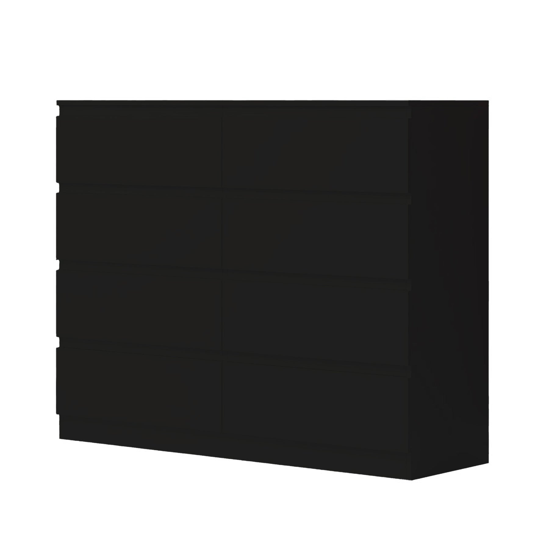 FWStyle Carlton 8 Drawer Wide 4+4 Chest Of Drawers - Matt Black