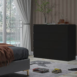 FWStyle Carlton 8 Drawer Wide 4+4 Chest Of Drawers - Matt Black