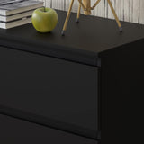 FWStyle Carlton 8 Drawer Wide 4+4 Chest Of Drawers - Matt Black