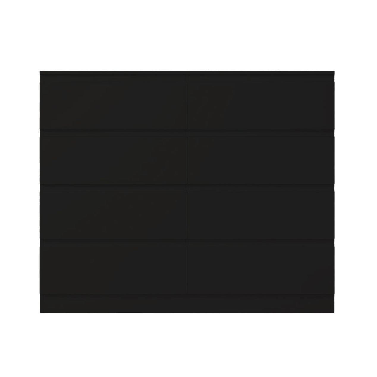 FWStyle Carlton 8 Drawer Wide 4+4 Chest Of Drawers - Matt Black