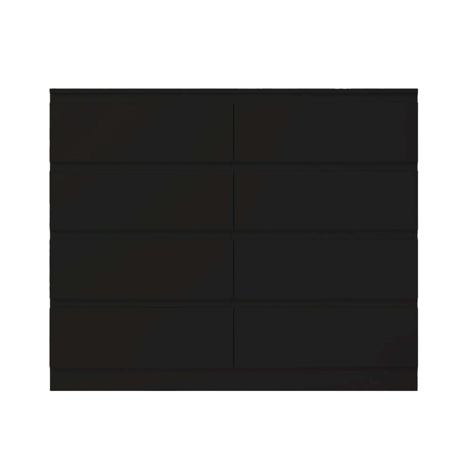 FWStyle Carlton 8 Drawer Wide 4+4 Chest Of Drawers - Matt Black