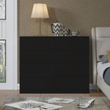 FWStyle Carlton 8 Drawer Wide 4+4 Chest Of Drawers - Matt Black