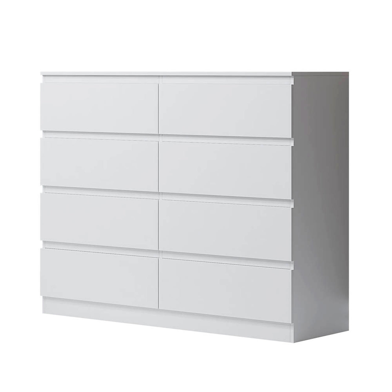 FWStyle Carlton 8 Drawer Wide 4+4 Chest Of Drawers - Matt White