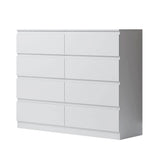 FWStyle Carlton 8 Drawer Wide 4+4 Chest Of Drawers - Matt White