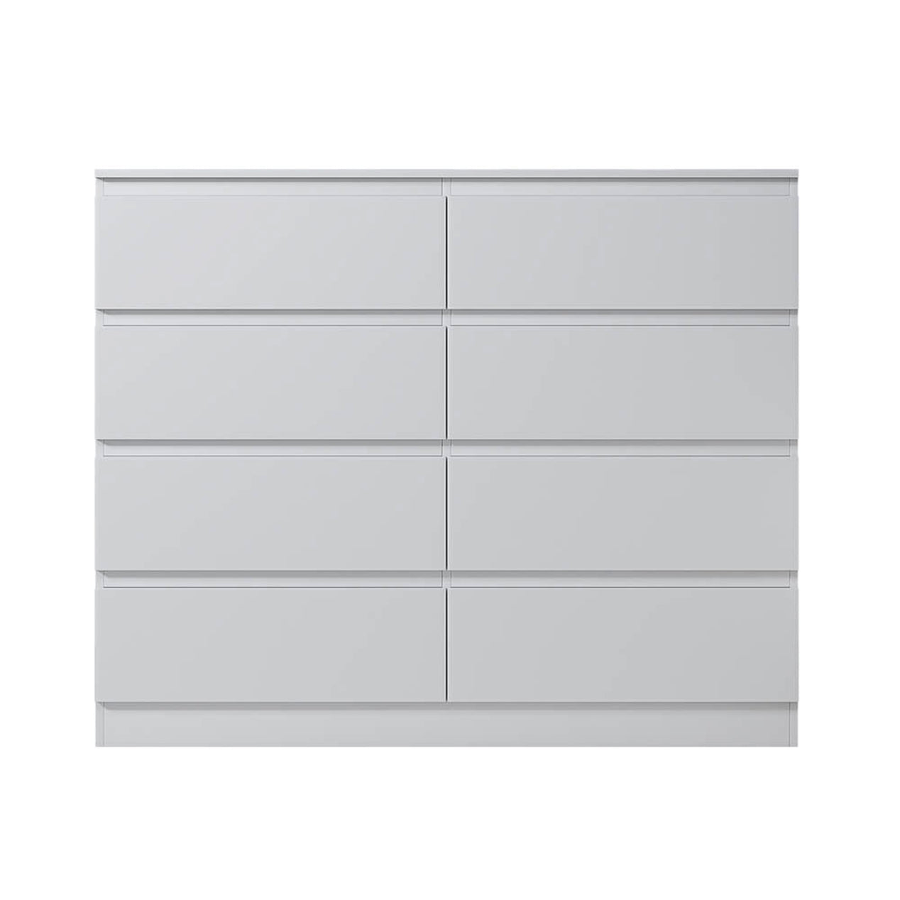 FWStyle Carlton 8 Drawer Wide 4+4 Chest Of Drawers - Matt White