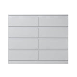 FWStyle Carlton 8 Drawer Wide 4+4 Chest Of Drawers - Matt White