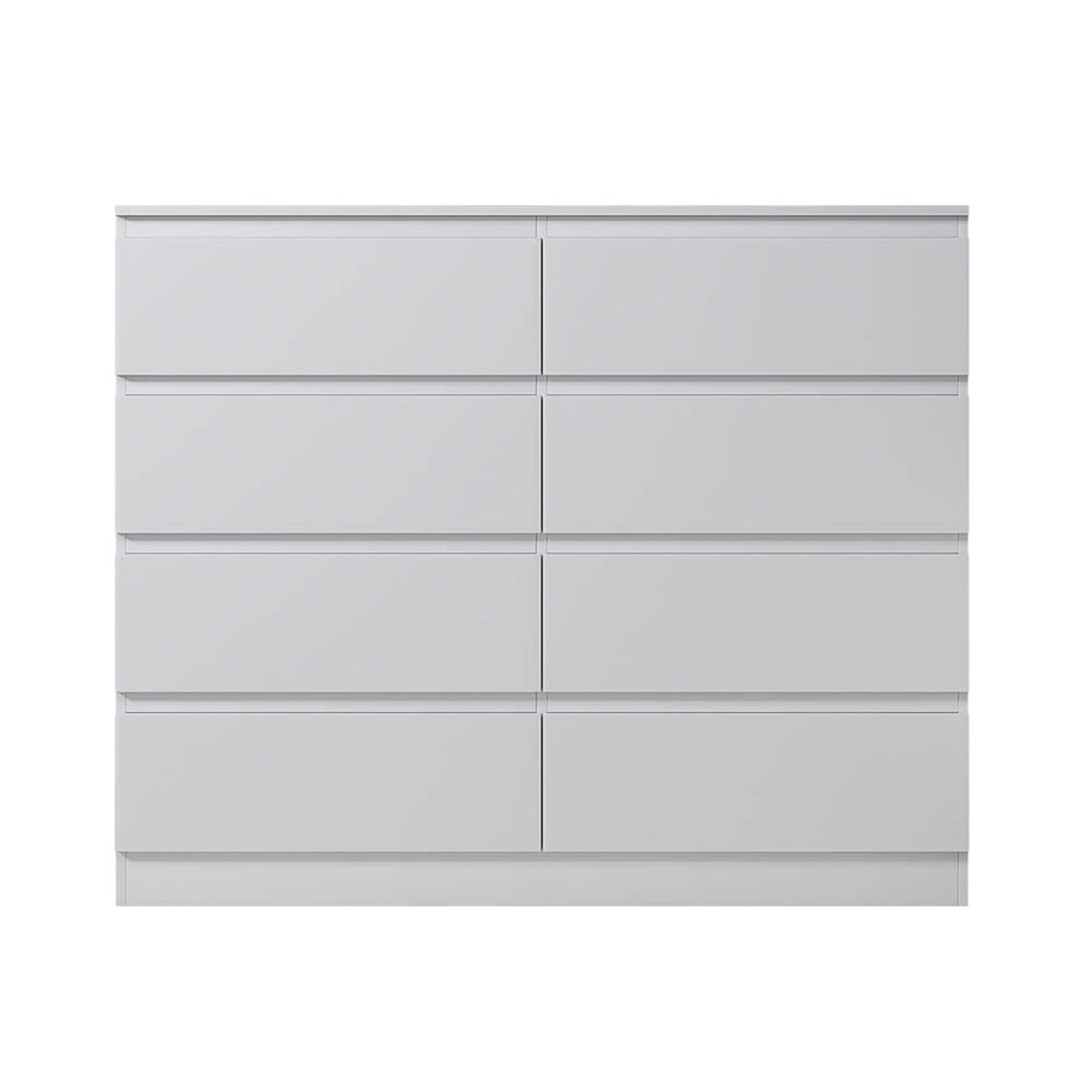 FWStyle Carlton 8 Drawer Wide 4+4 Chest Of Drawers - Matt White