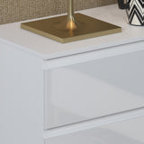 FWStyle Carlton 8 Drawer Wide 4+4 Chest Of Drawers - White Gloss Front
