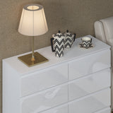 FWStyle Carlton 8 Drawer Wide 4+4 Chest Of Drawers - White Gloss Front