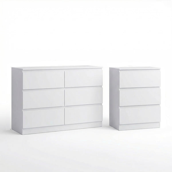 Carlton Matt White 6 Drawer and 3 Drawer Chests Offer