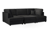 Carnaby Sofa Plush Black U Shape Corner