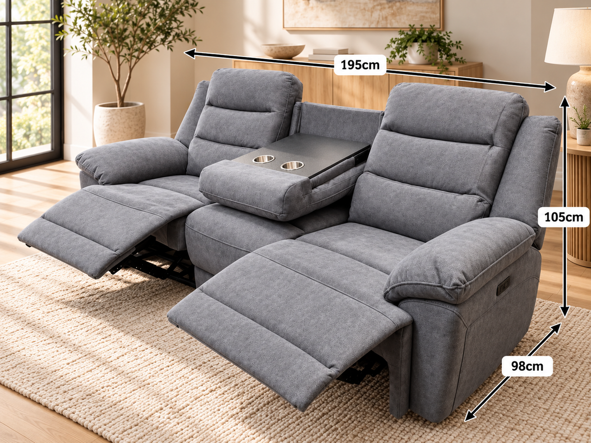 Houston 3 Seater Electric Recliner