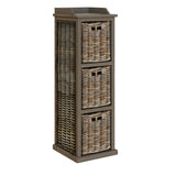 Maya Handmade Kubu Rattan 3 Basket Storage Unit