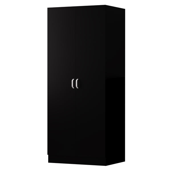 FWStyle Tunis 3 Piece Bedroom Furniture Set - Matt Black - Wardrobe + Chest + Bedside