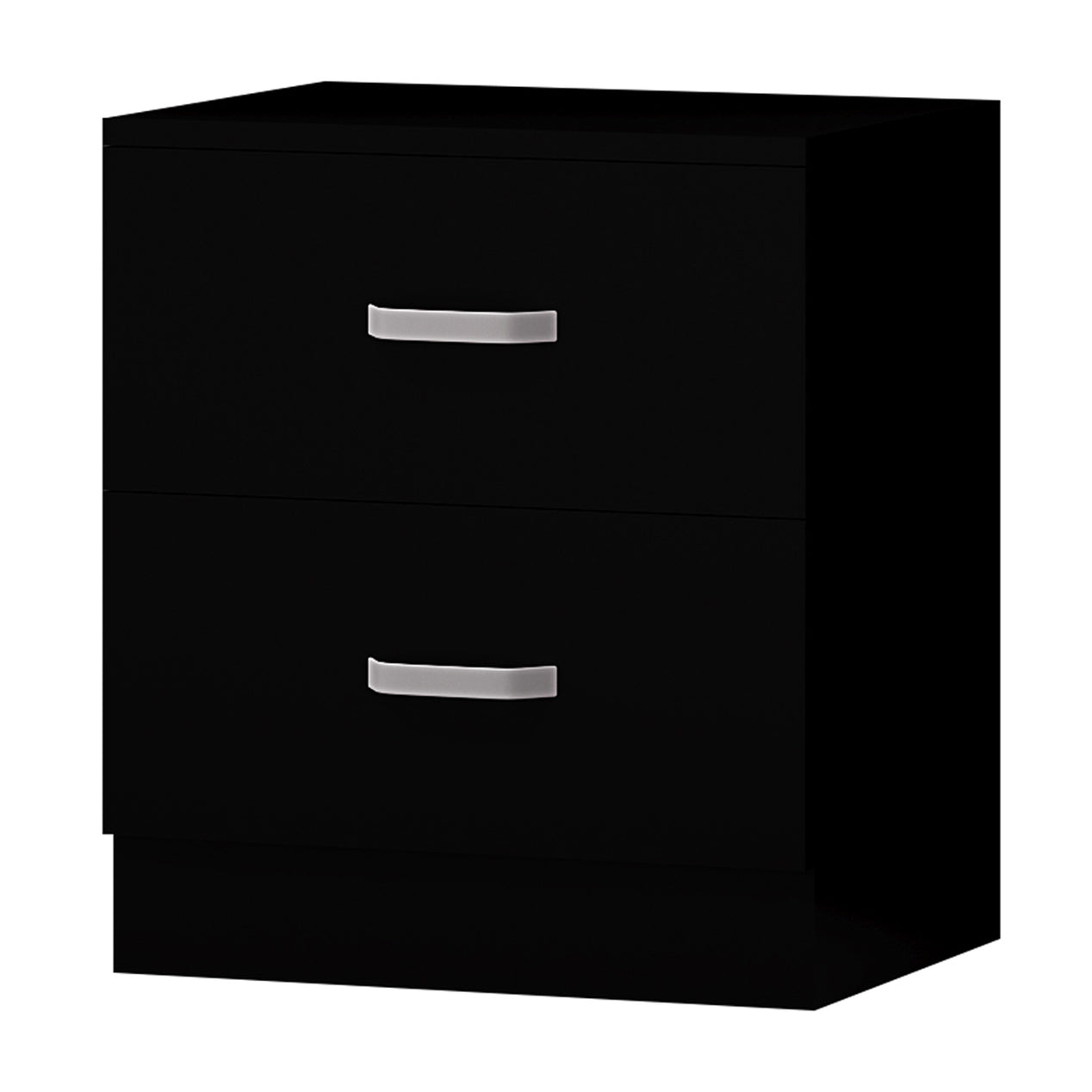 FWStyle Tunis 3 Piece Bedroom Furniture Set - Matt Black - Wardrobe + Chest + Bedside