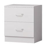 FWStyle Tunis 3 Piece Bedroom Furniture Set - Matt White - Wardrobe + Chest + Bedside