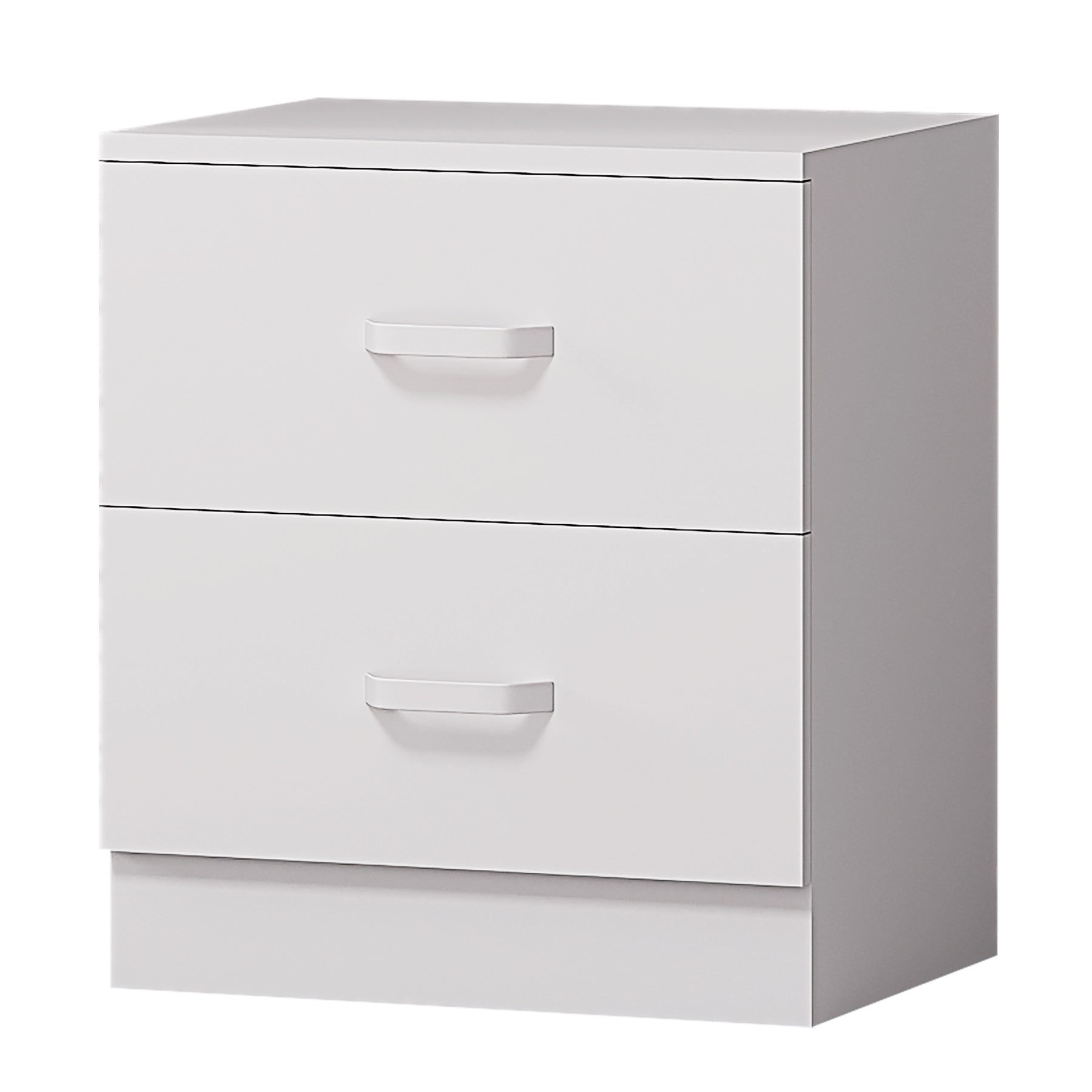 FWStyle Tunis 3 Piece Bedroom Furniture Set - Matt White - Wardrobe + Chest + Bedside