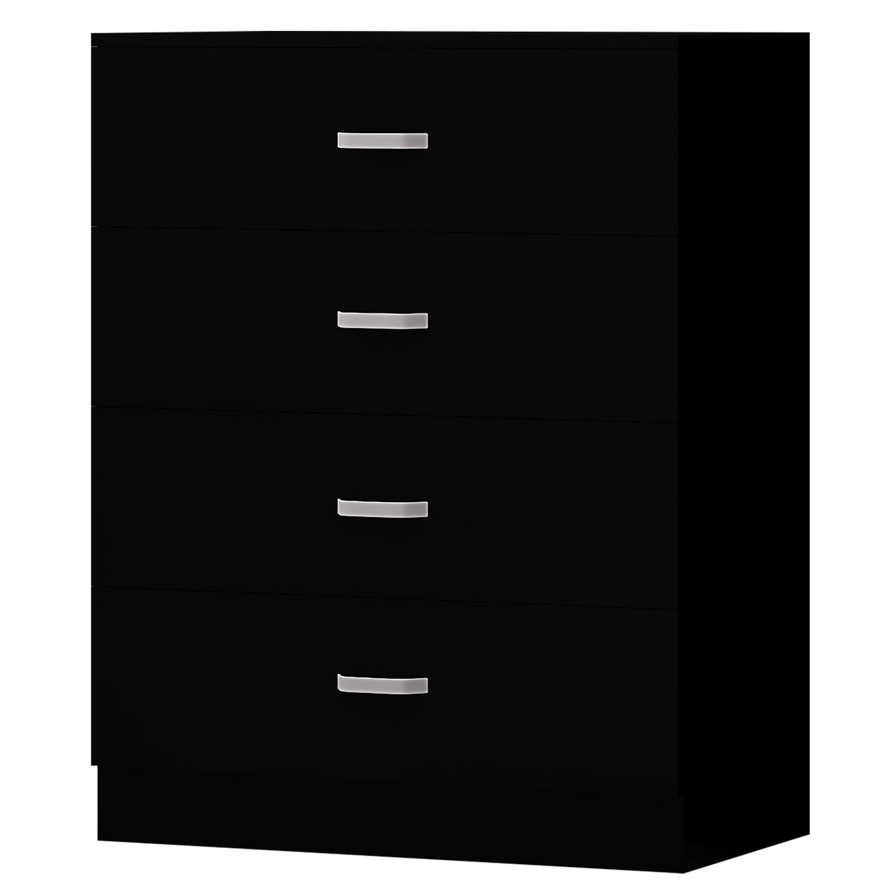FWStyle Tunis 3 Piece Bedroom Furniture Set - Matt Black - Wardrobe + Chest + Bedside