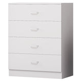 FWStyle Tunis 3 Piece Bedroom Furniture Set - Matt White - Wardrobe + Chest + Bedside