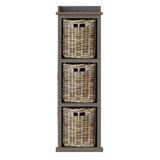 Maya Handmade Kubu Rattan 3 Basket Storage Unit