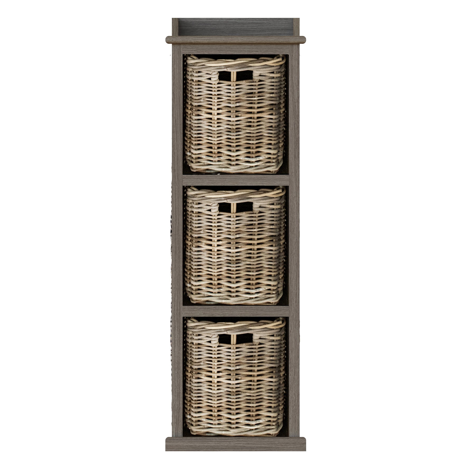 Maya Handmade Kubu Rattan 3 Basket Storage Unit