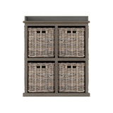 Maya Handmade Kubu Rattan 2 Over 2 Basket Storage Unit