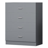 FWStyle Tunis 3 Piece Bedroom Furniture Set - Matt Grey - Wardrobe + Chest + Bedside