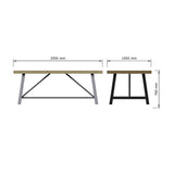 Lowry 2m Dining Table Driftwood Lacquered Solid Reclaimed Pine