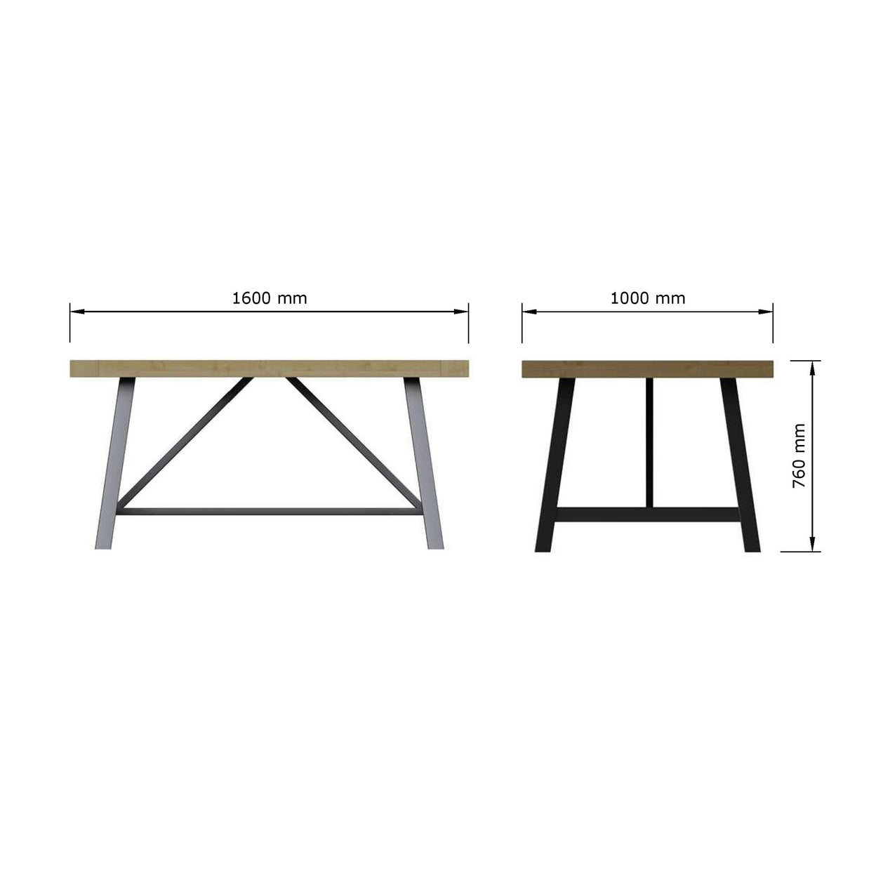 Lowry 1.6m Dining Table Driftwood Lacquered Solid Reclaimed Pine