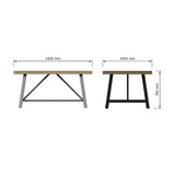 Lowry 1.6m Dining Table Driftwood Lacquered Solid Reclaimed Pine