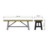 Lowry Small Dining Bench Driftwood Lacquered Solid Reclaimed Pine