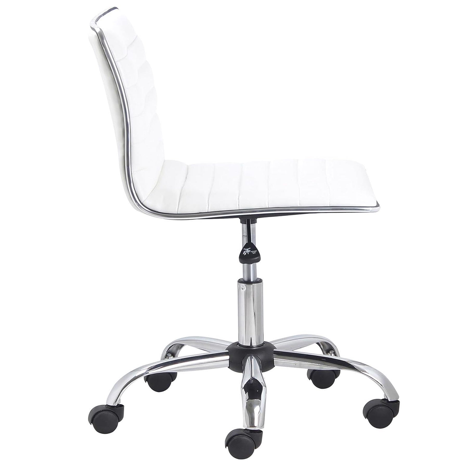 White Faux Leather Low Back Designer Office Chair