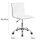 White Faux Leather Low Back Designer Office Chair